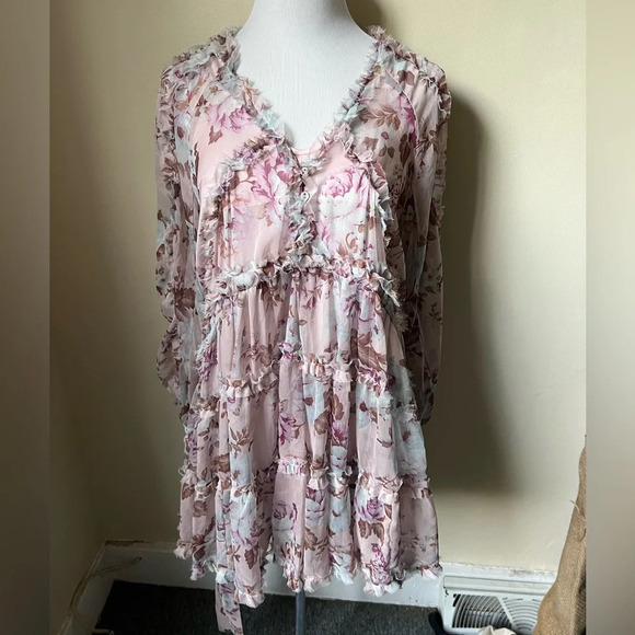 o.p.t. Floral Ruffle Dress, size small - Picture 2 of 4
